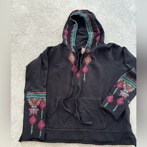 Johnny was stunning black embroidered hoodie excellent worn once